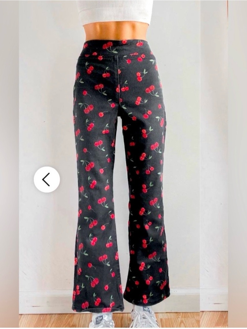 NWOT Free people cherry print cropped slim flare